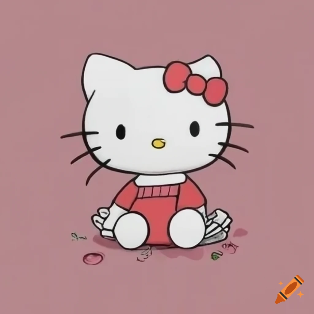Cute smiling Hello kitty Japanese kawaii cartoon cat illustratio #1 Yoga Mat