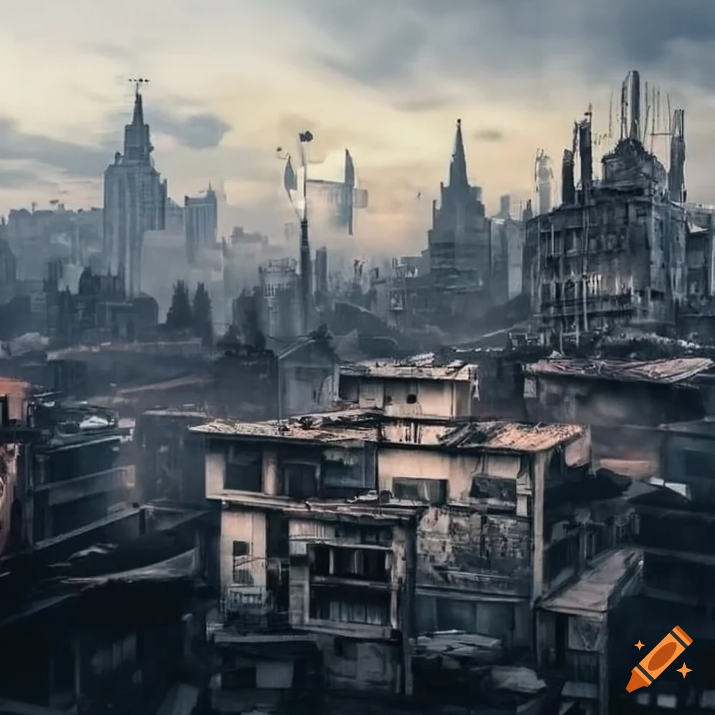 Urban cityscape with a dystopian atmosphere on Craiyon
