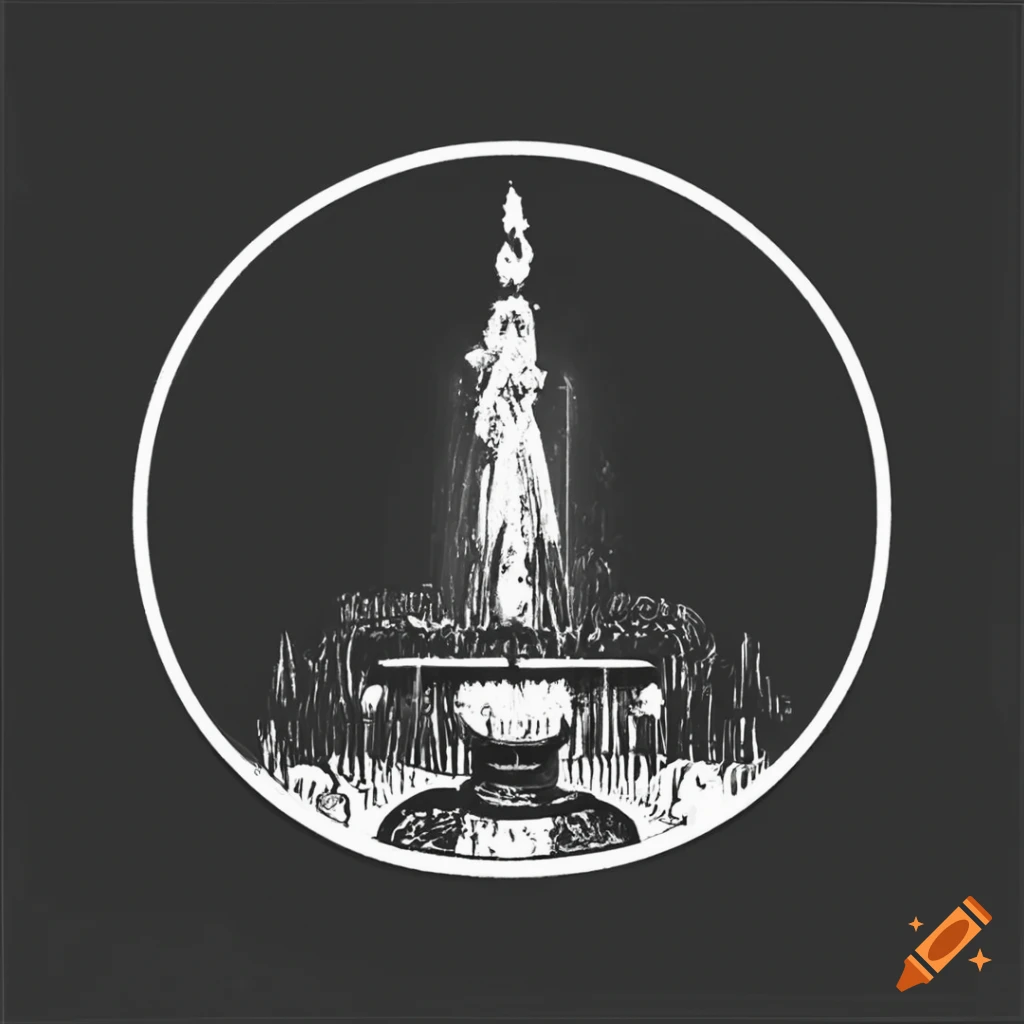 Black And White Logo Of Balboa Park Fountain With A Lo fi Anime Album black-and-white-logo-of-balboa-park-fountain-with-a-lo-fi-anime-album