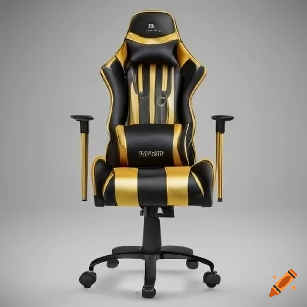 Gold gaming chair on Craiyon