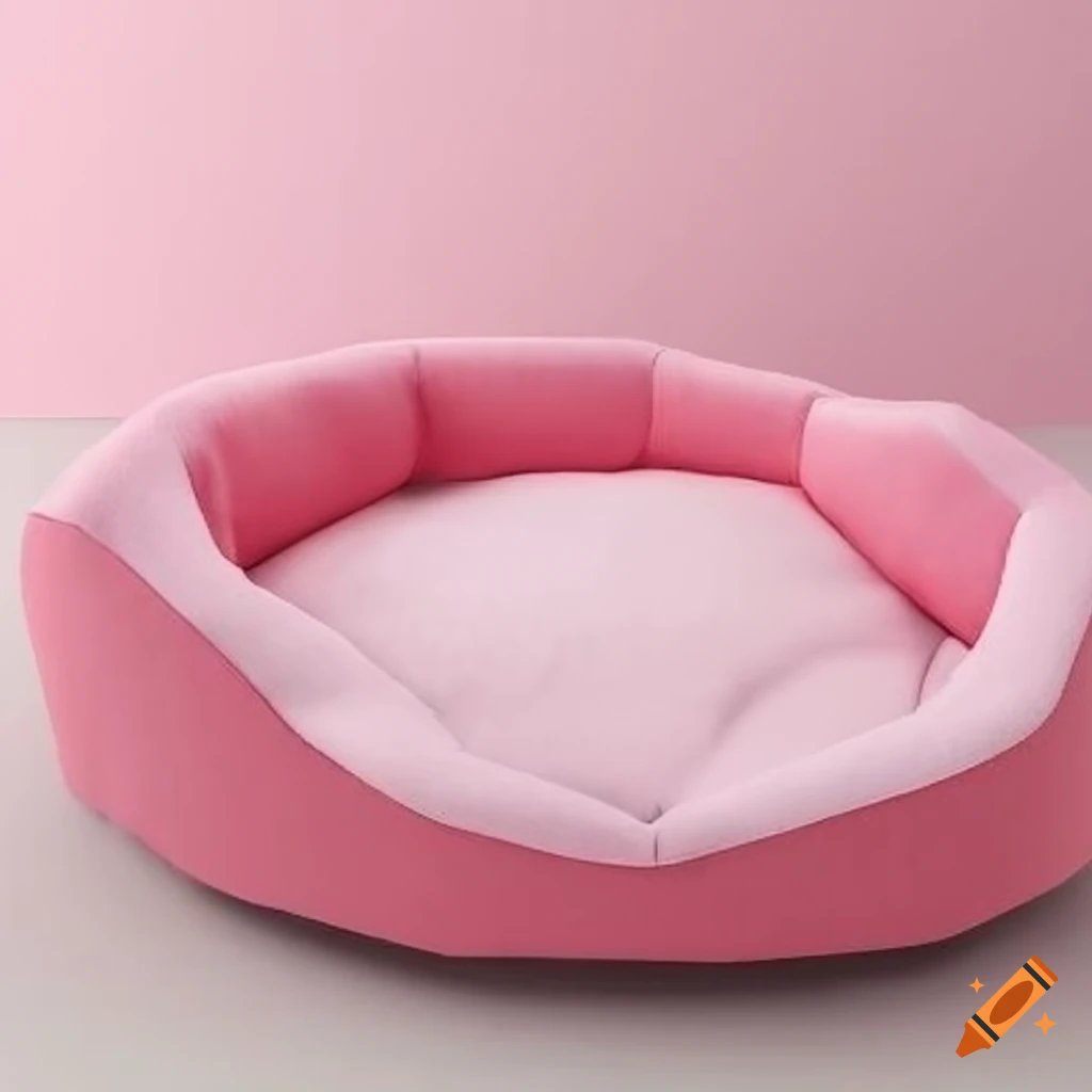 Luxury pink cat bed with paw pattern on Craiyon
