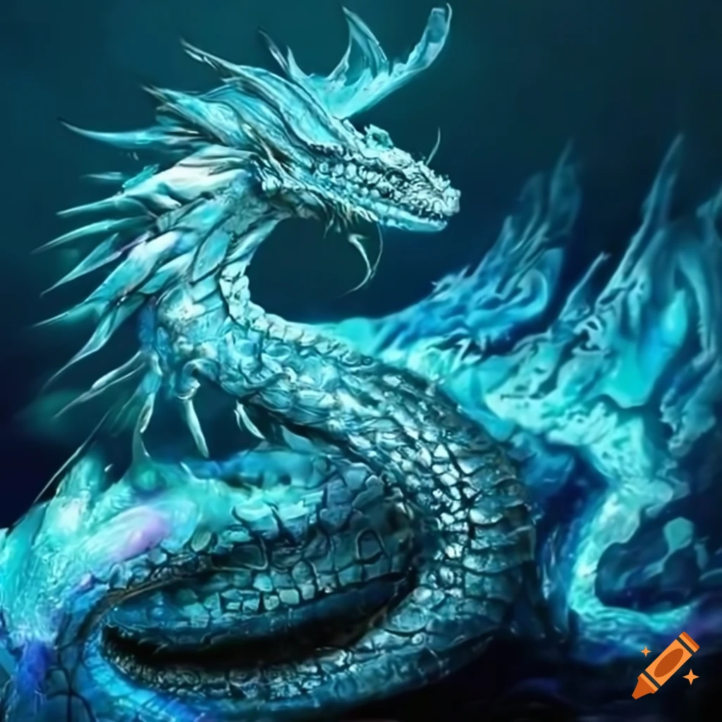 Water elemental dragon on Craiyon