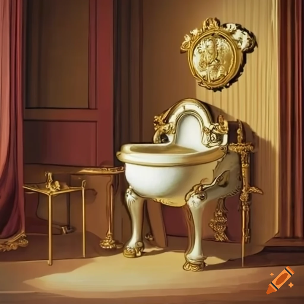 Antique bidet in a french royal bedroom on Craiyon