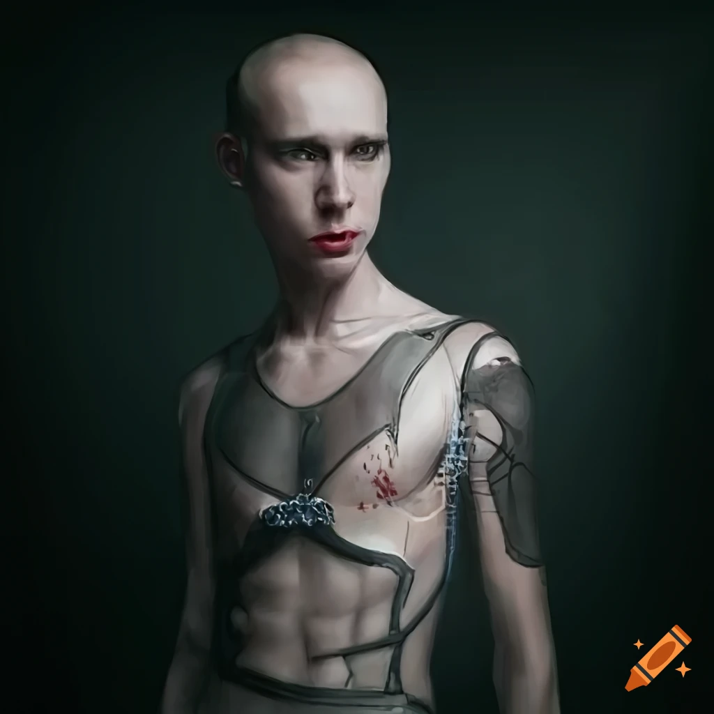 1920s-style-male-cyborg-in-transparent-dress-shirt-on-craiyon