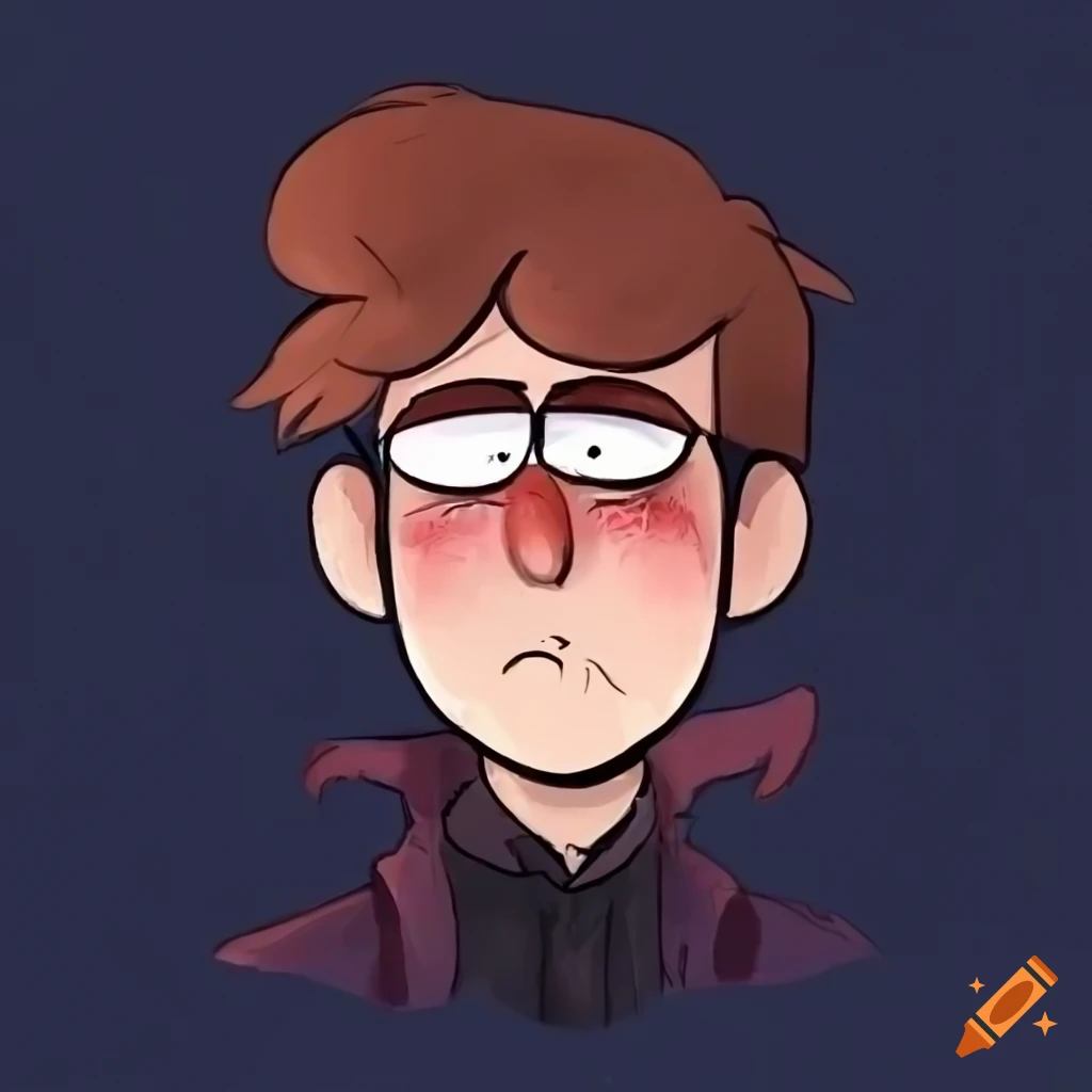 Injured and bandaged dipper pines in gravity falls style on Craiyon