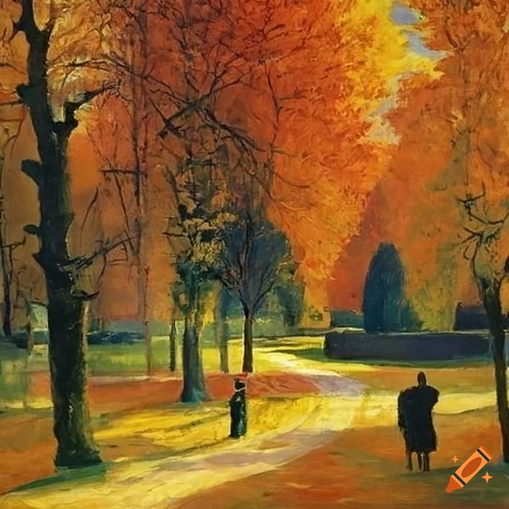 Autumn scene painting by émile bernard on Craiyon