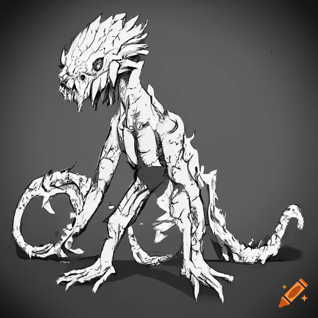 Video game monster concept art on Craiyon