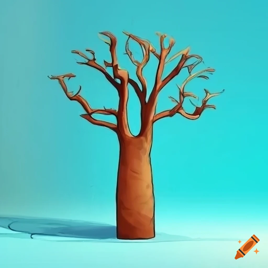 Sketch of a bottle tree on Craiyon