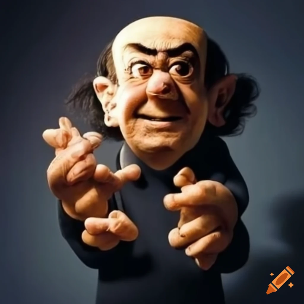 Gargamel with tied fingers