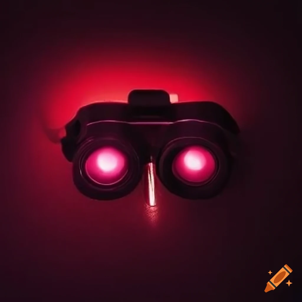 Night vision goggles with a red glow on Craiyon