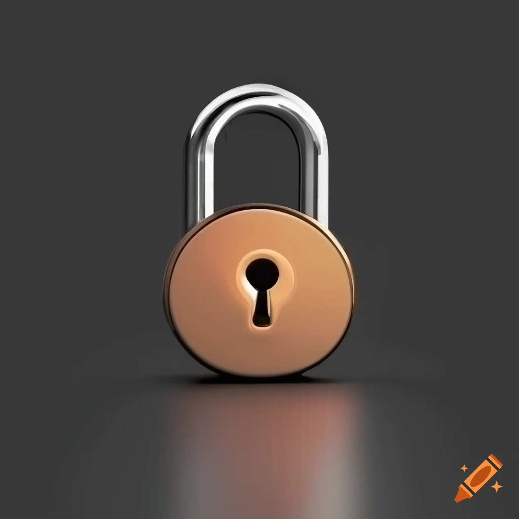Padlock game icon in 3d with studio lighting on white background on Craiyon