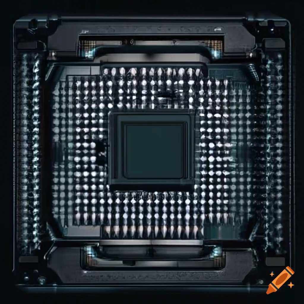 Black cpu on transparent background on Craiyon