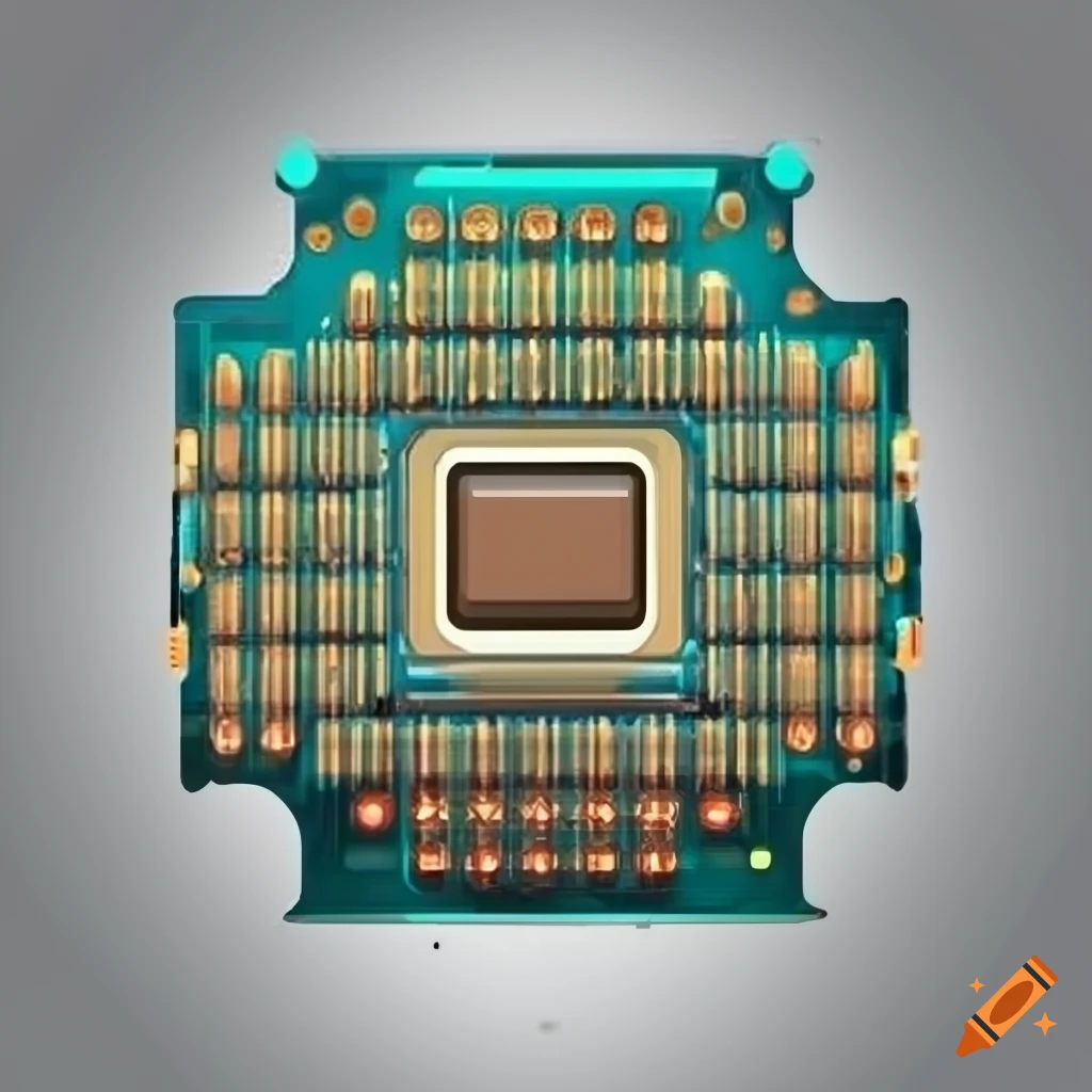 Transparent cpu on a background on Craiyon