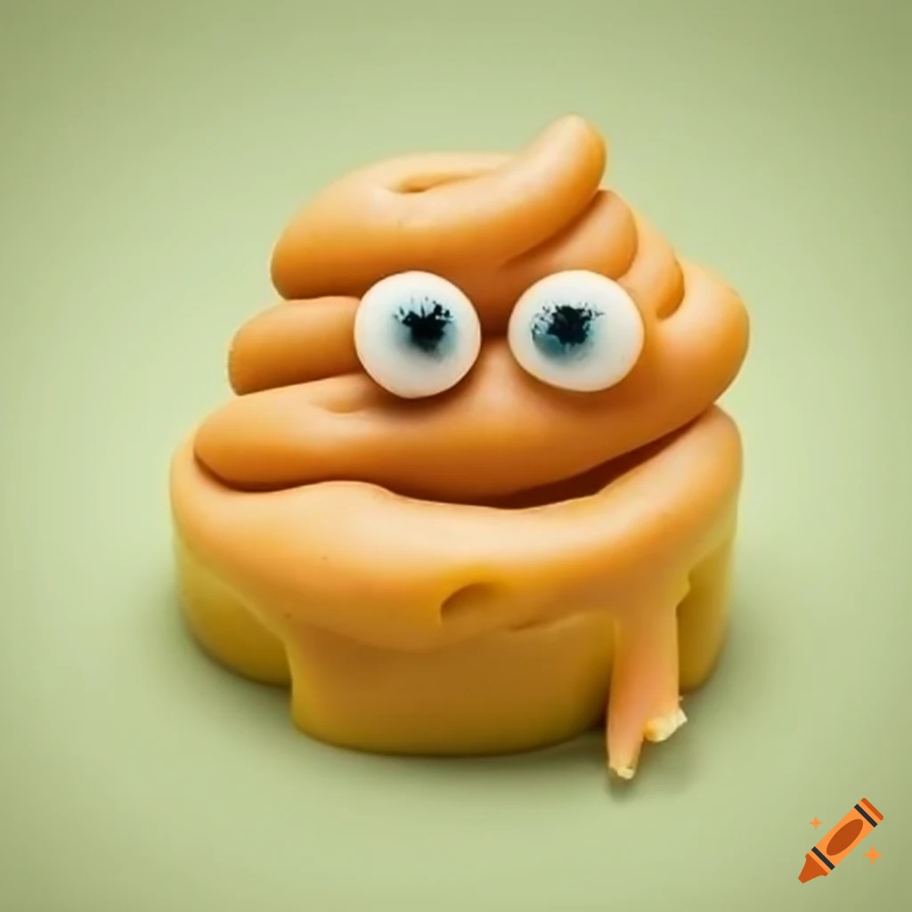 Melting cheese poop with eyes on Craiyon