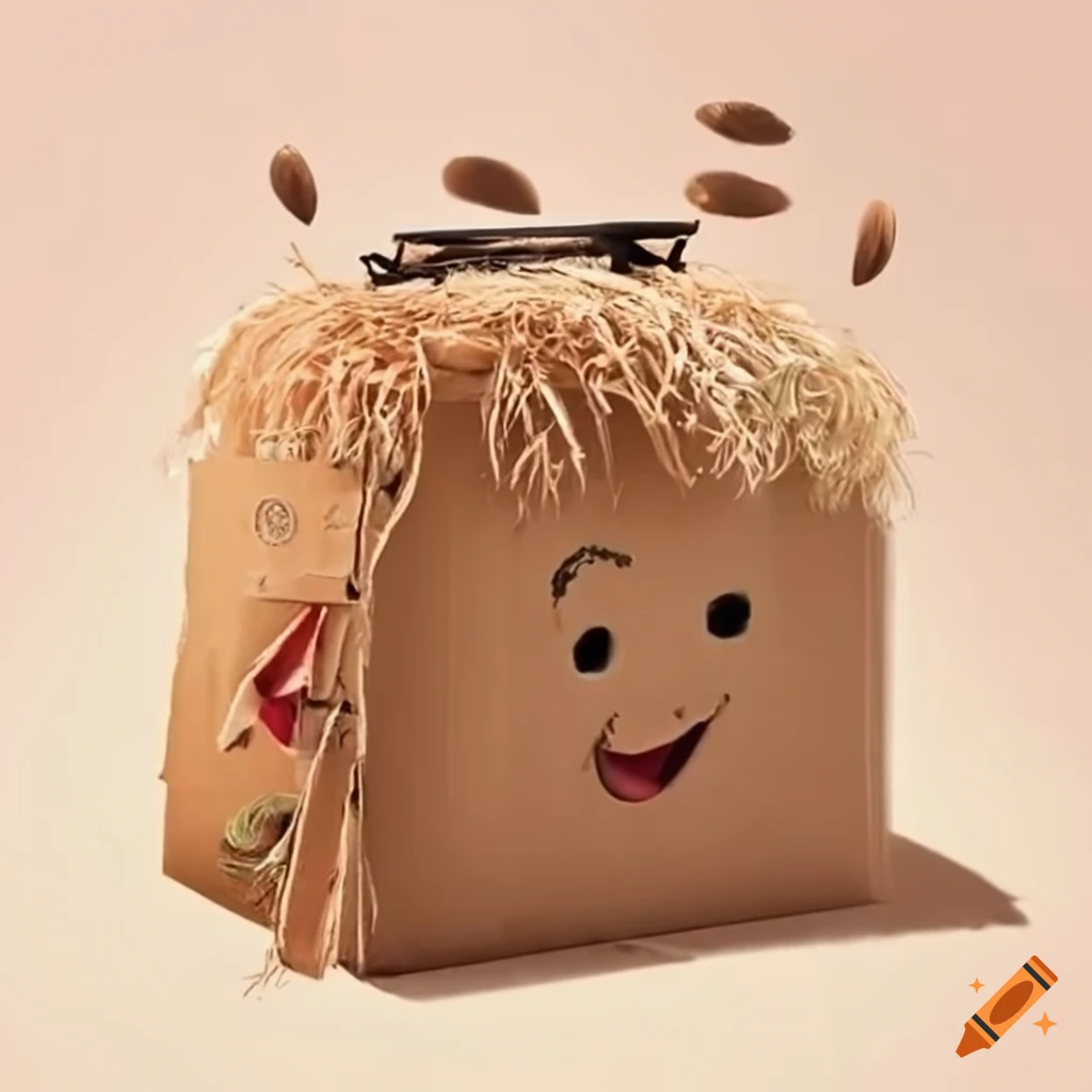 Person eating a cardboard box on Craiyon