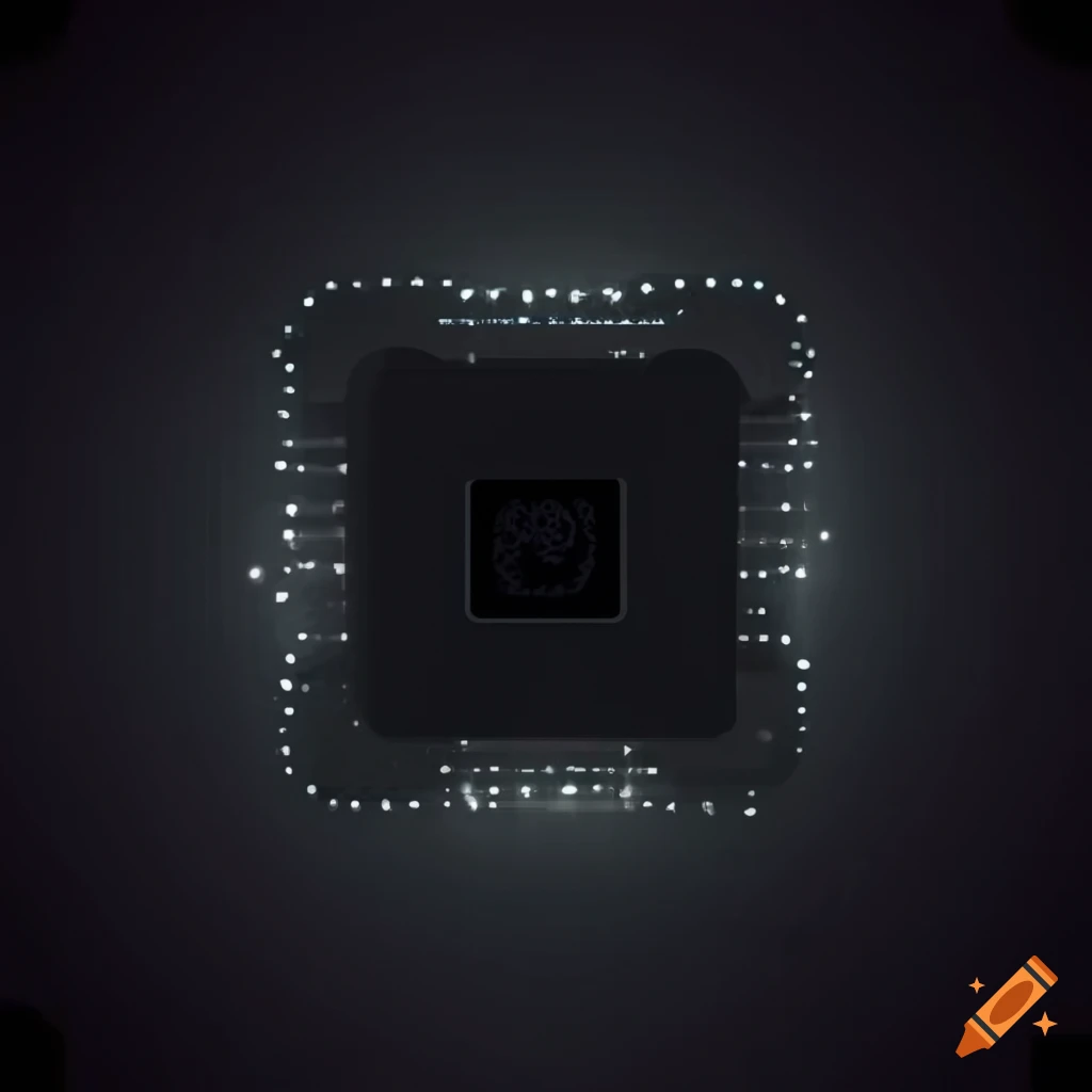 Black CPU on transparent background