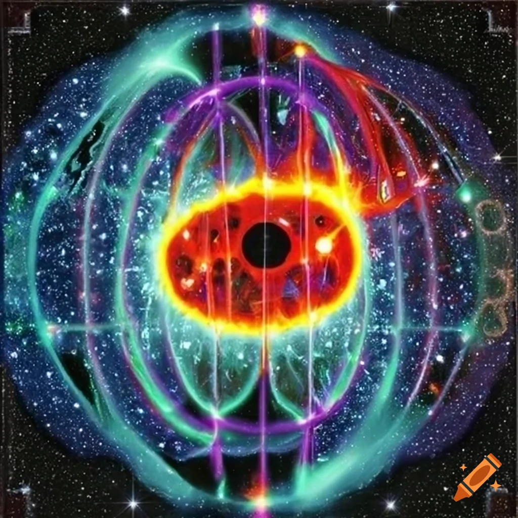 Visual representation of the electric universe theory of evolution on