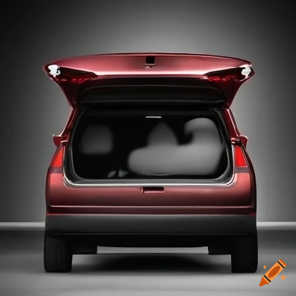 Open car trunk in a parking lot on Craiyon