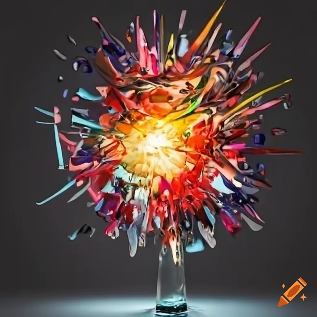 Exploding glass on Craiyon