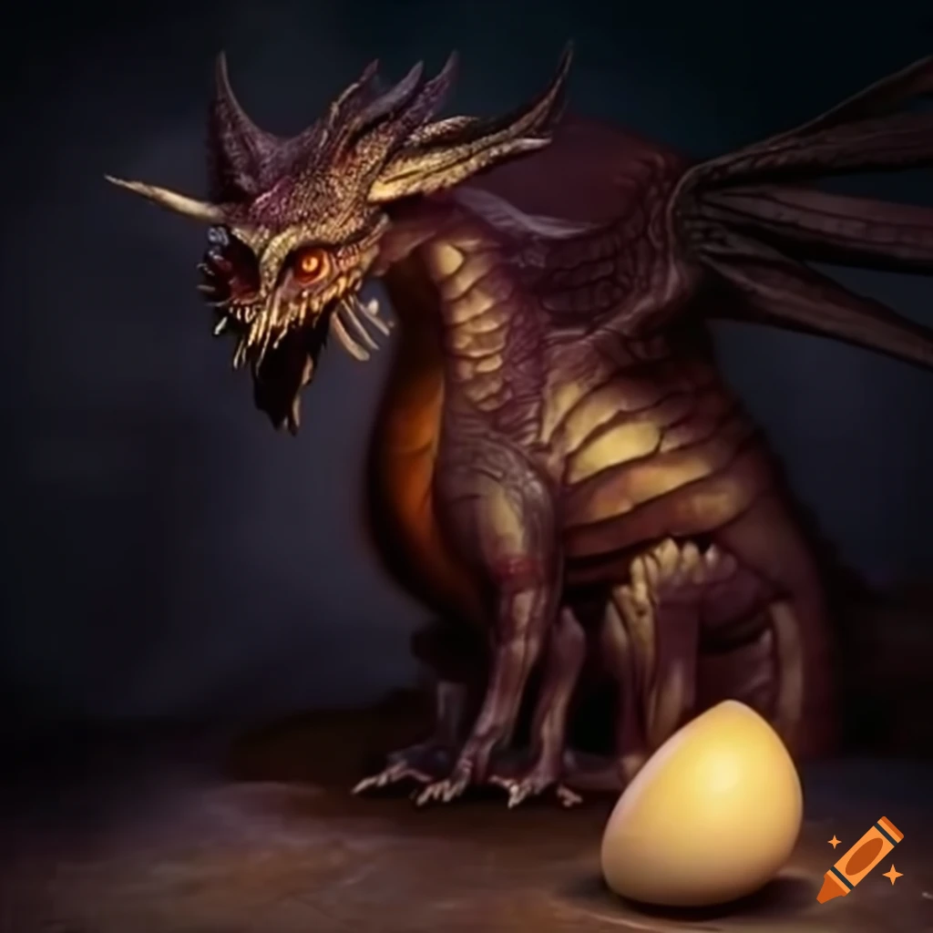 Dragon guarding its egg