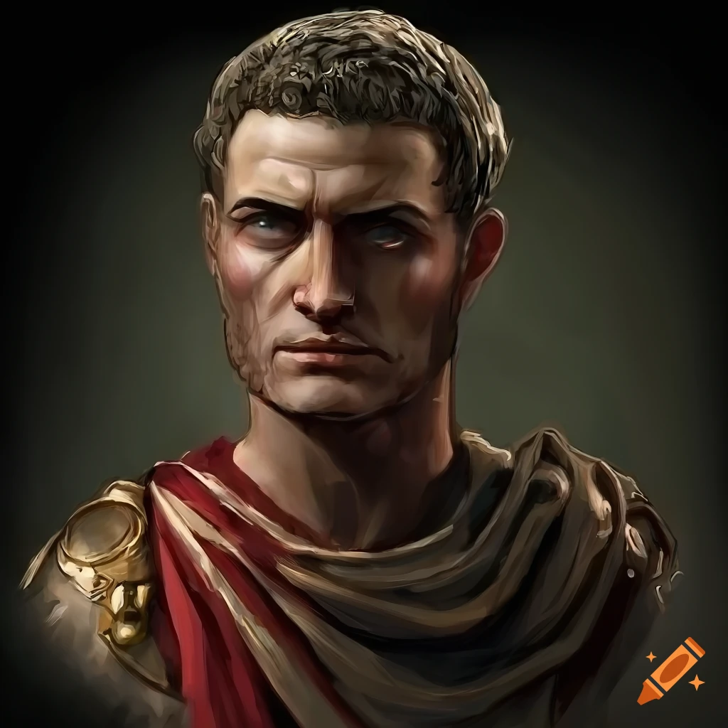 Ancient roman man dressed in roman empire clothing on Craiyon