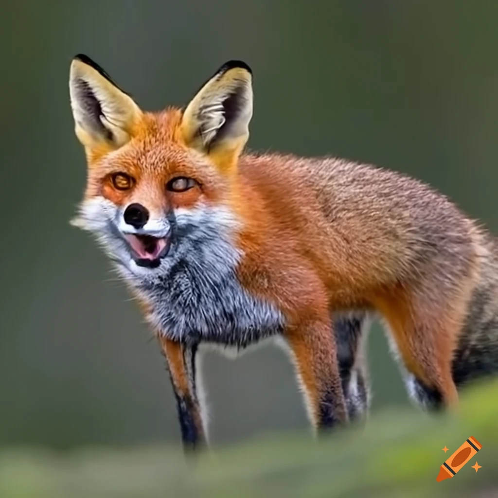 Awkward-looking fox on Craiyon