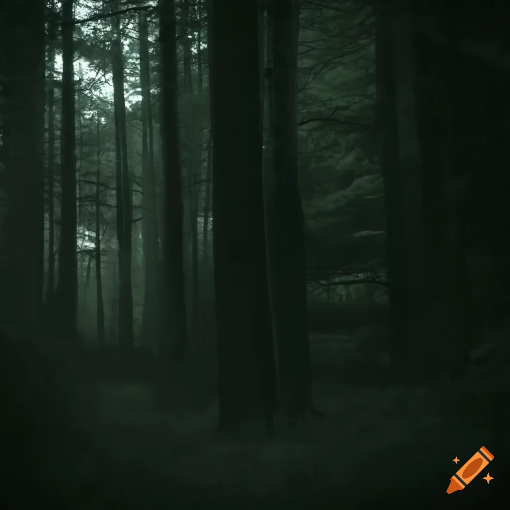 Dark and eerie forest with Appalachian mountain vibes on Craiyon