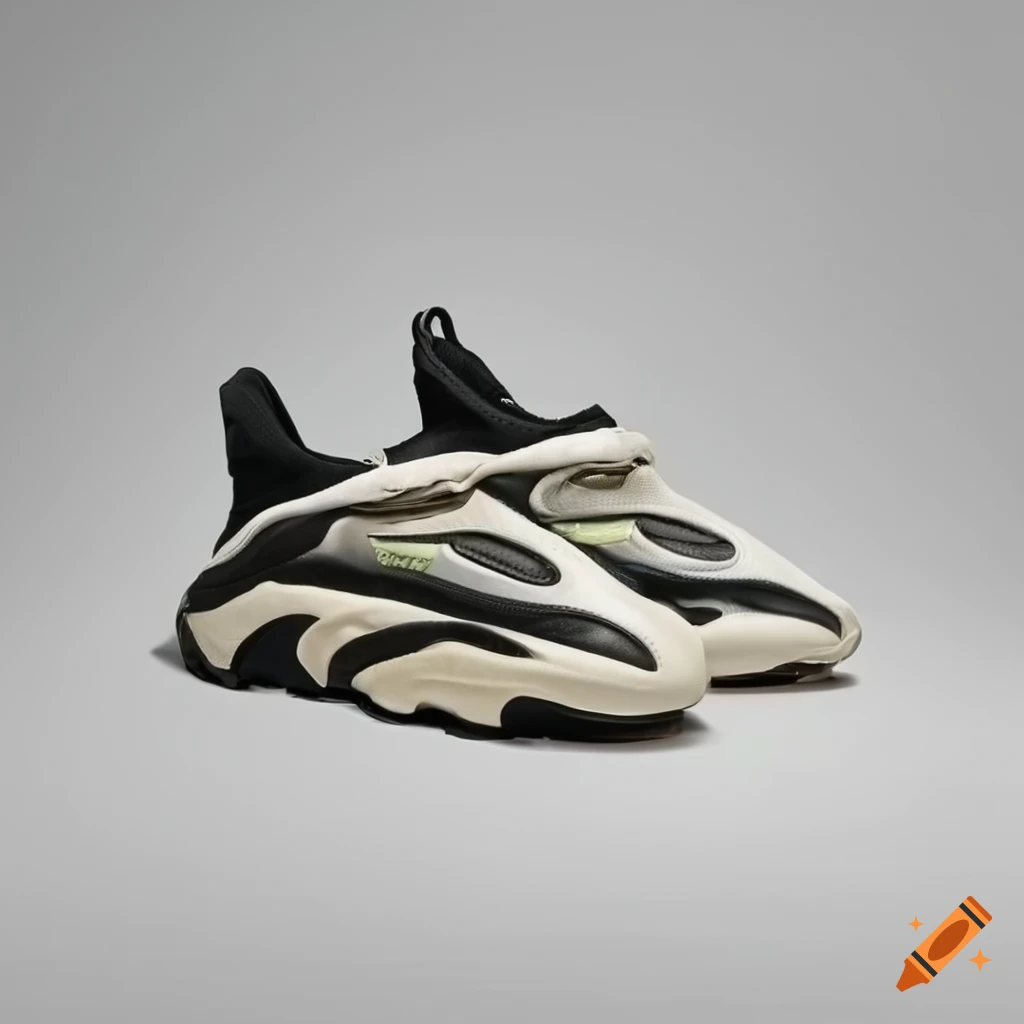 Side view of futuristic adidas ski boot slip on with white background
