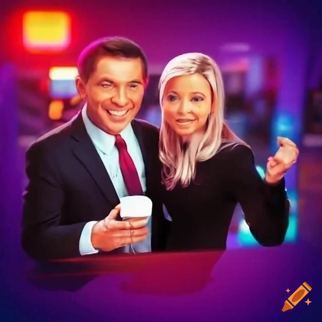 News team interviewing people on the street