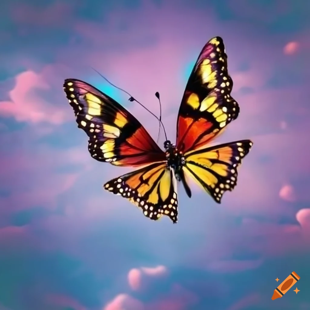 Magical butterfly flying in the sky on Craiyon