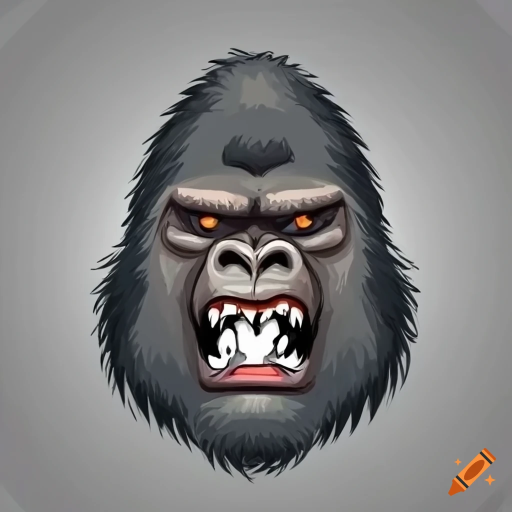 Cartoon angry gorilla face