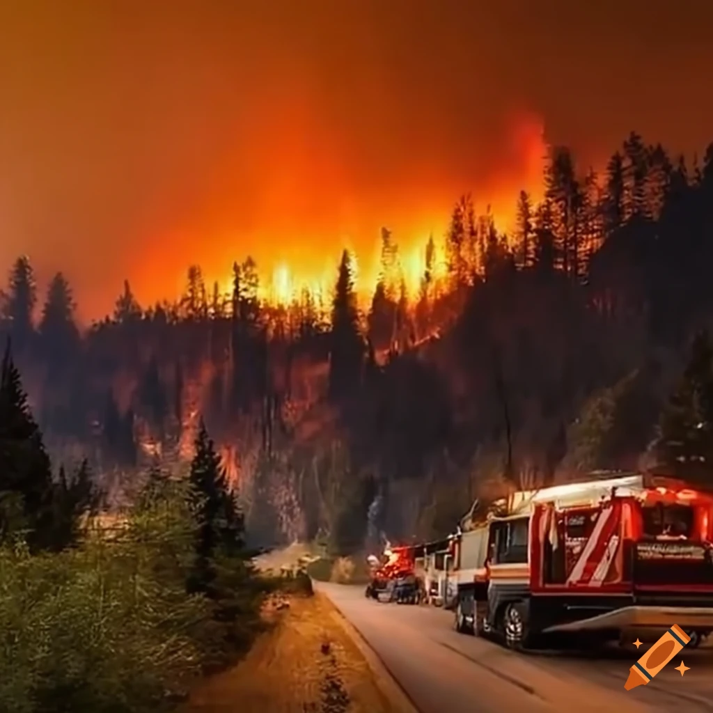 Community evacuating as wildfire ravages the town