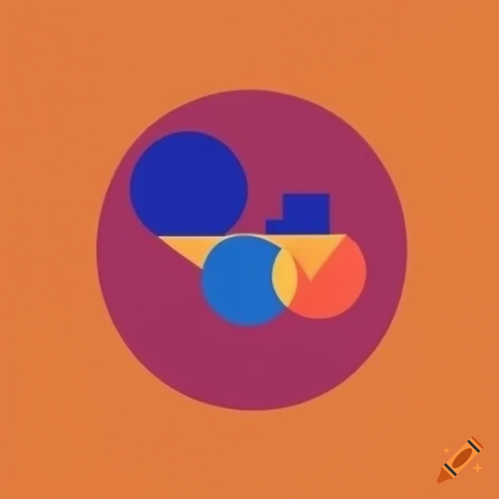 Bauhaus love poster with orange background