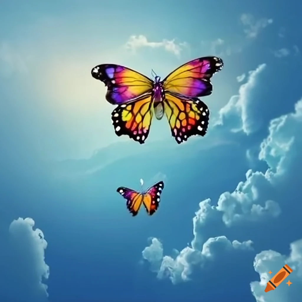 Magical butterfly flying in the sky on Craiyon