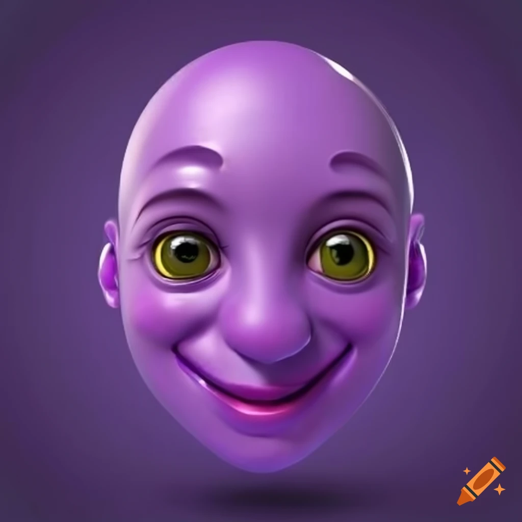 Smiling purple 3D head