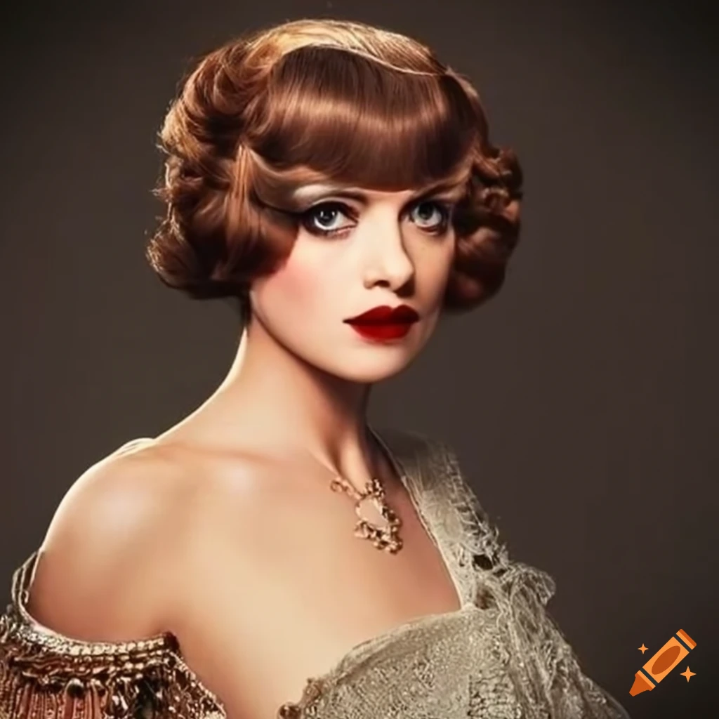 Elegante donna con abiti del 1920 e capelli a caschetto