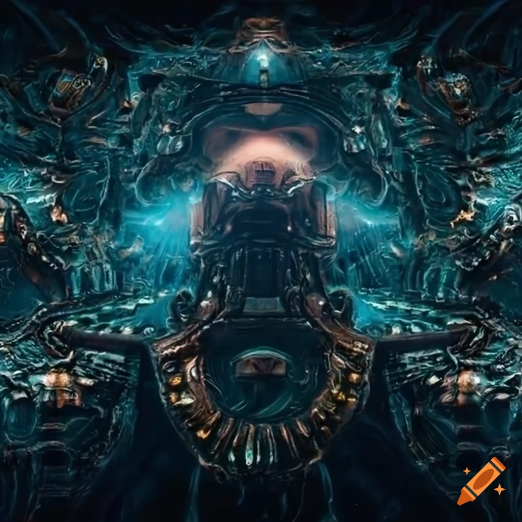 Surrealist alien machines and spaceship with unknown technology ...
