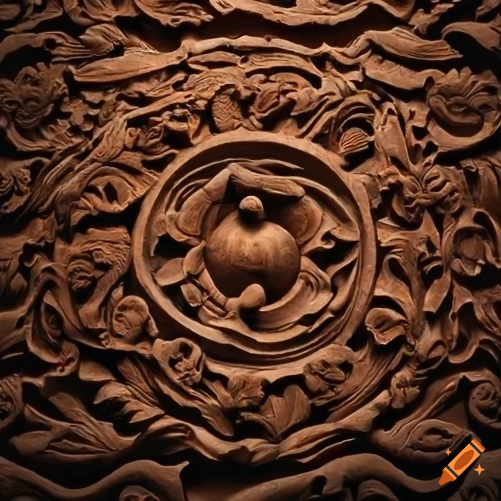 High definition texture of a carved wall on Craiyon