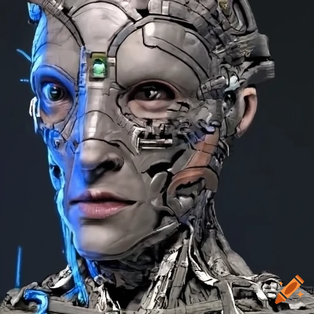 Borg cybernetic anatomy humanoid schematic on Craiyon