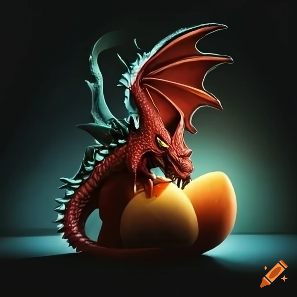 Dragon guarding its egg