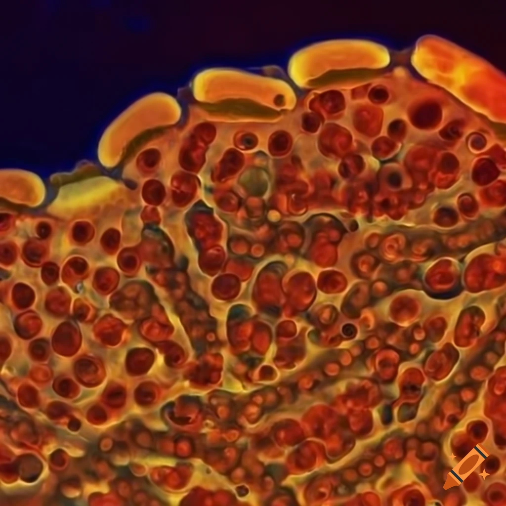Microscopic view of human cell with Staphylococcus bacterium