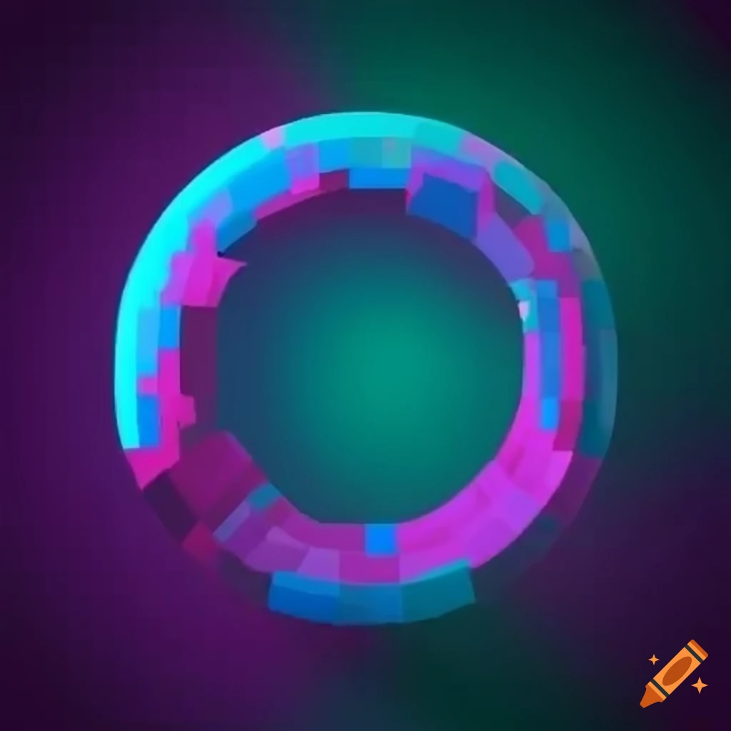 Irregular pixelated frame with rounded edges in vaporwave colors on Craiyon