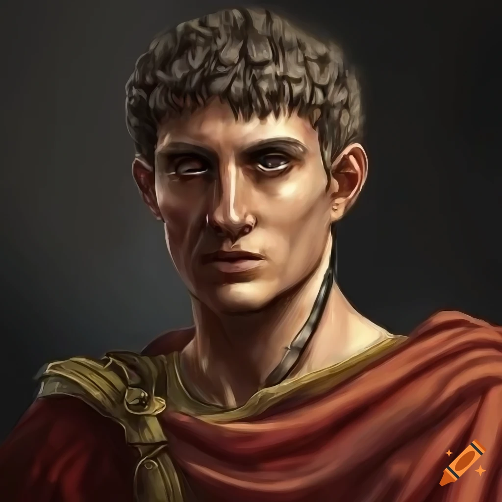 Portrait of ancient roman man in roman empire clothing on Craiyon