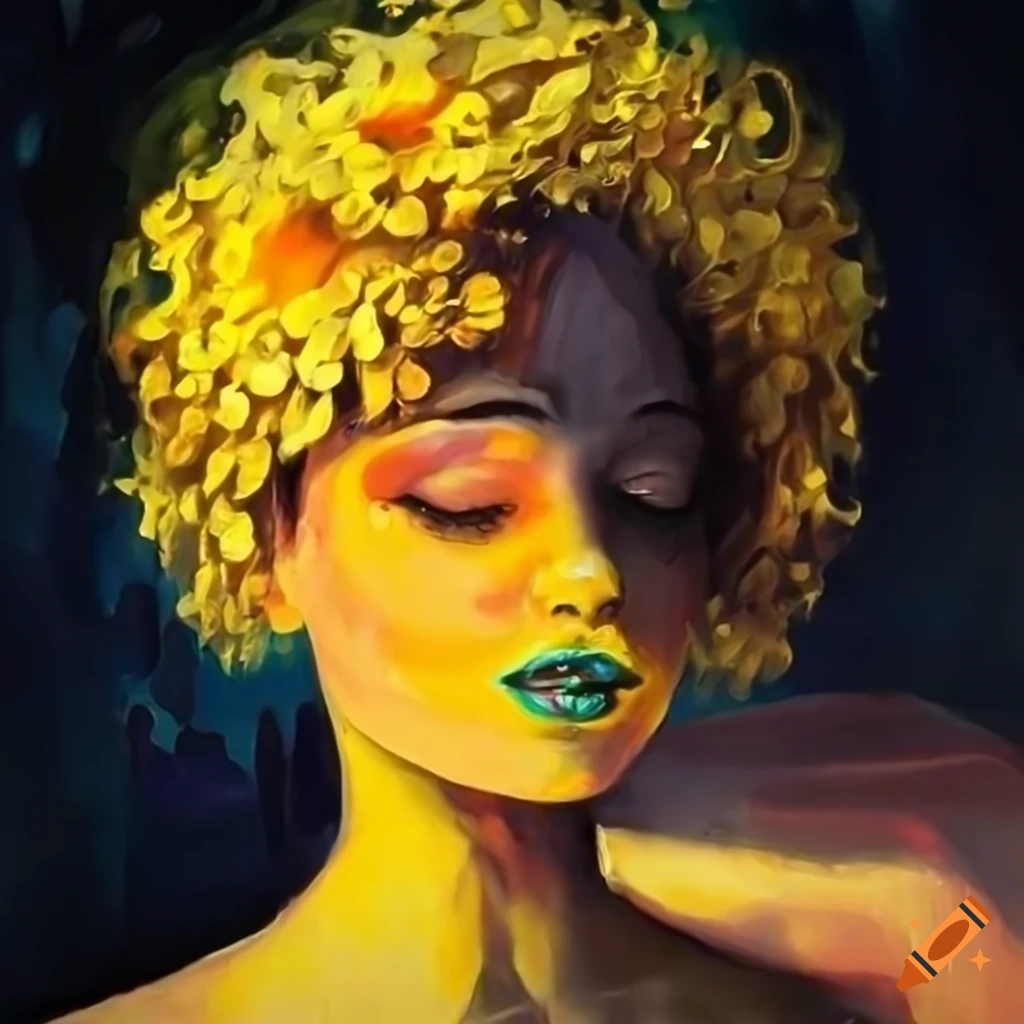 Yellow cake batter dripping and overflowing in a surreal painting on