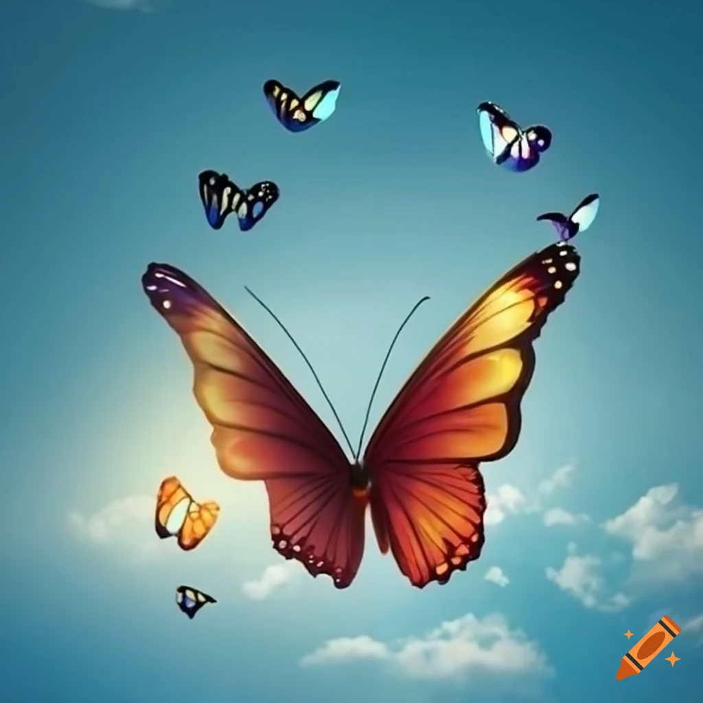 Magical butterfly flying in the sky on Craiyon