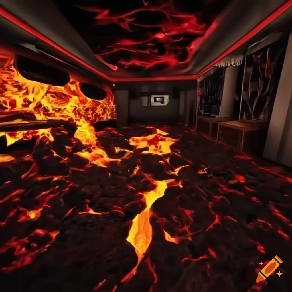 Gamer playing vr 'floor is lava' game with cute 3d characters in a cozy