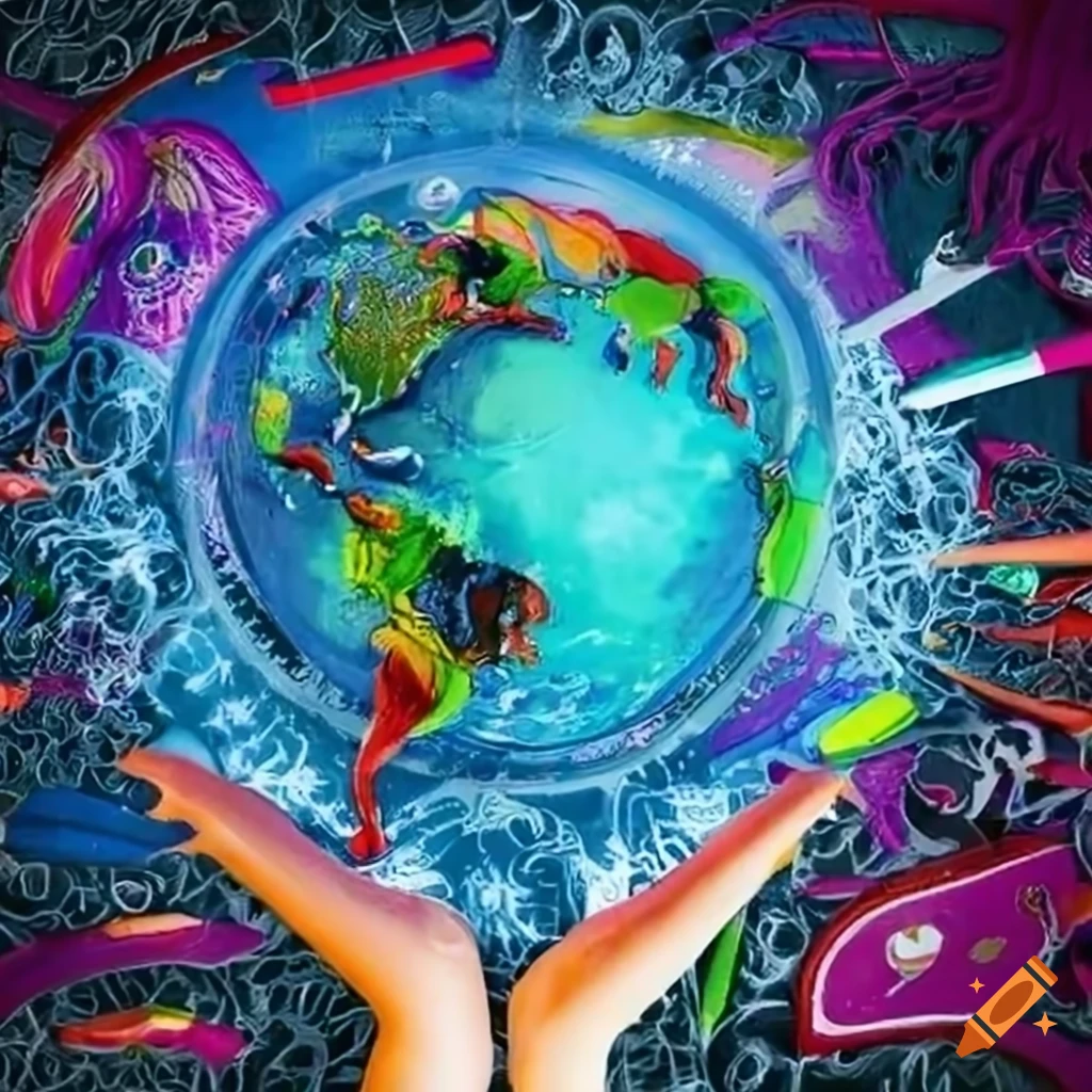Vibrant explosion of colorful doodles representing women's diverse accomplishments