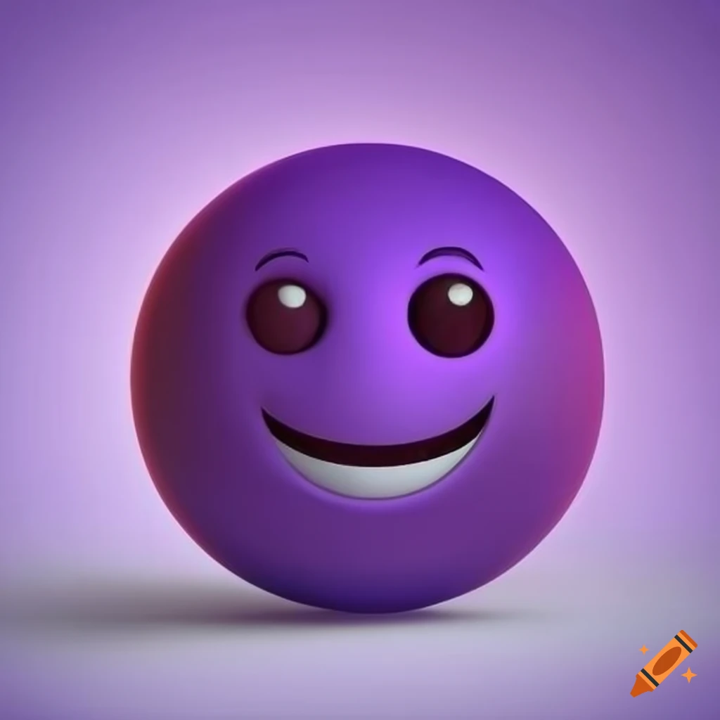 Smiling purple 3D head
