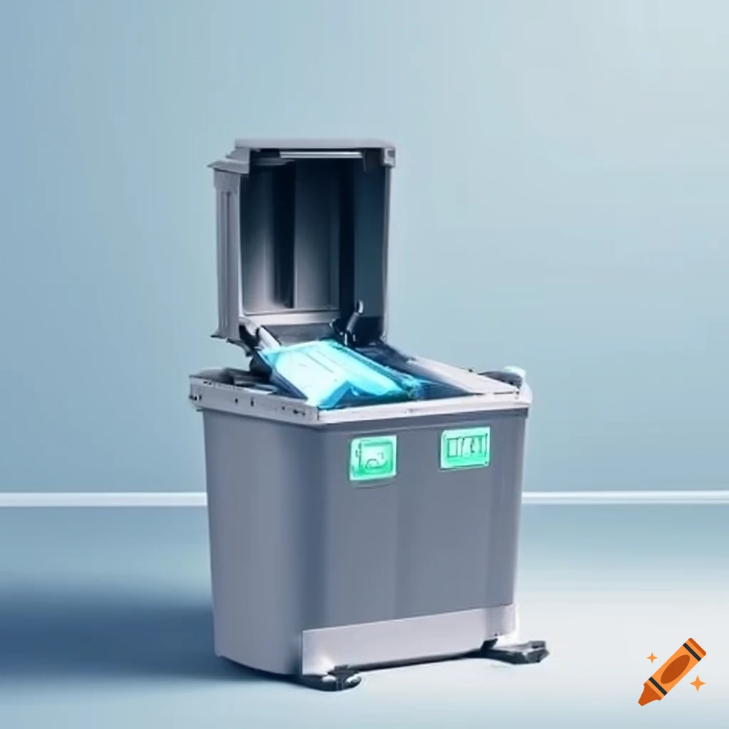 Futuretech waste management bin with sensors and 3bin system on Craiyon