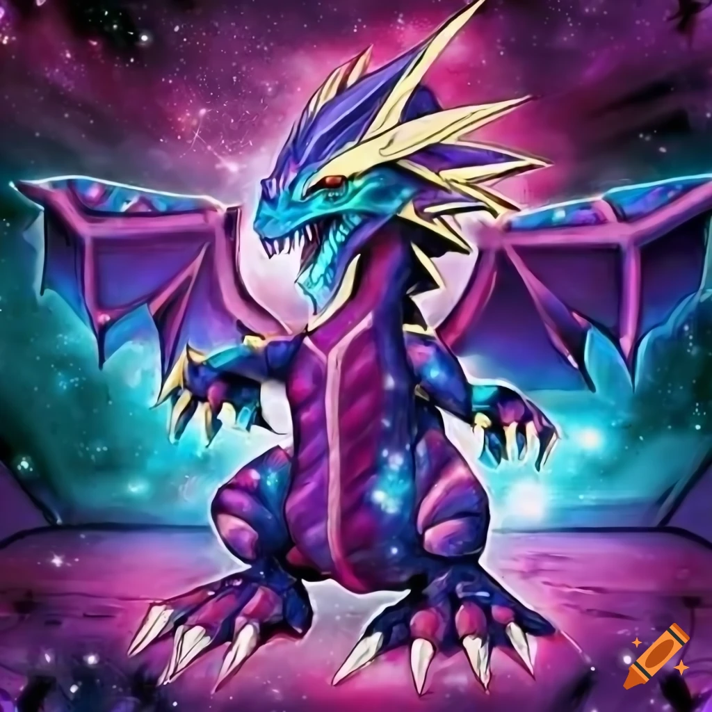 Galaxy mini dragon yugioh card art on Craiyon